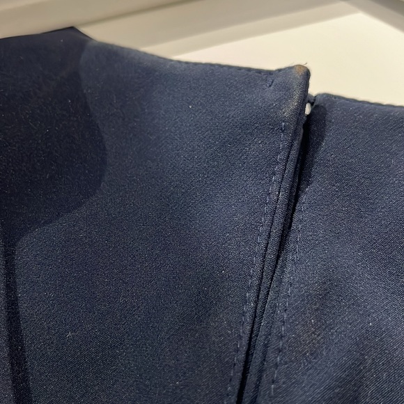 Milly Nicole Navy Italian Cady Bell Sleeve Shift Dress - Picture 9 of 11